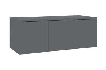 TV-bänk grå högglans 80x34x30 cm spånskiva
