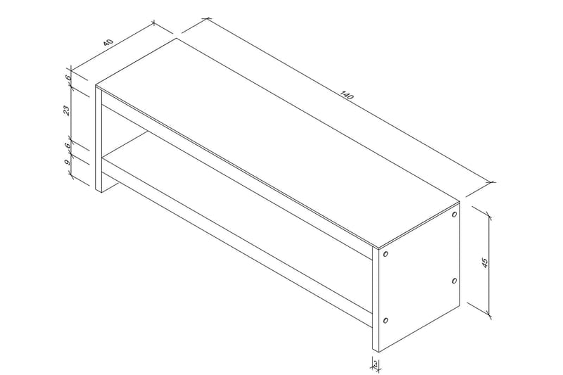 TV-bänk Grinstad 140 cm - Brun - TV bänk & mediabänk