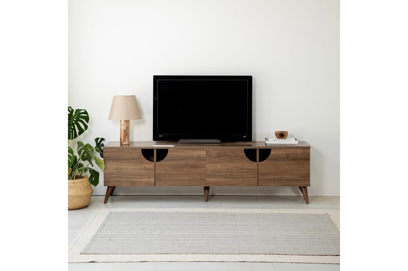 Tv-bänk Grotte 180 cm - Valnöt - Möbler - TV- & Mediamöbler - TV bänk & mediabänk