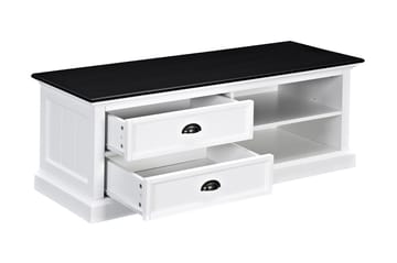 TV-bänk Hampton 120 cm - Mahogny Vit|Svart - Möbler - TV- & Mediamöbler - TV bänk & mediabänk