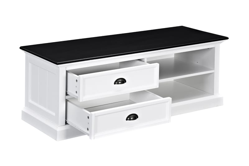 TV-bänk Hampton 120 cm - Mahogny Vit|Svart - Möbler - TV- & Mediamöbler - TV bänk & mediabänk