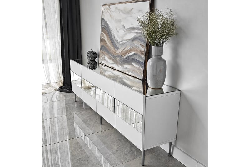Tv-bänk Haripala 180 cm - Silver - Möbler - TV- & Mediamöbler - TV bänk & mediabänk