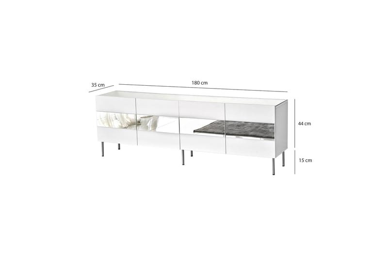 Tv-bänk Haripala 180 cm - Silver - Möbler - TV- & Mediamöbler - TV bänk & mediabänk
