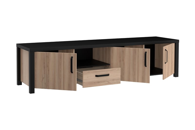 Tv-bänk Havdar 210 cm - Brun/Svart - Möbler - TV- & Mediamöbler - TV bänk & mediabänk