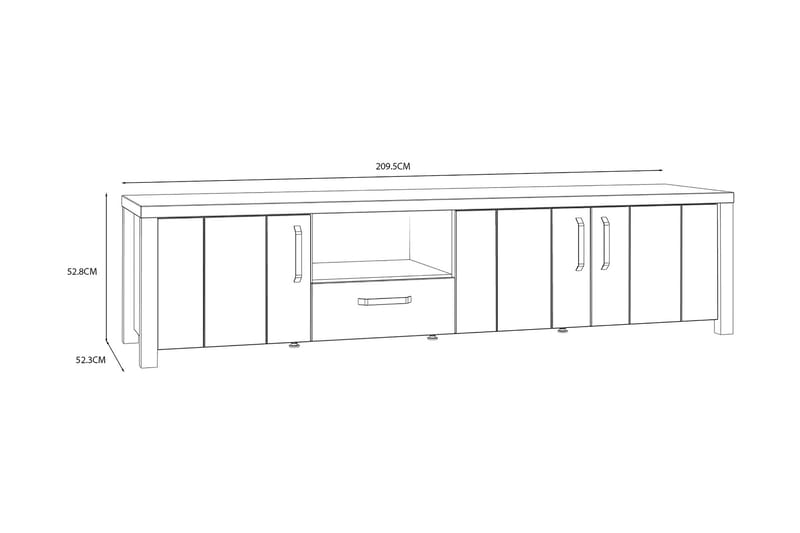 Tv-bänk Havdar 210 cm - Brun/Svart - Möbler - TV- & Mediamöbler - TV bänk & mediabänk