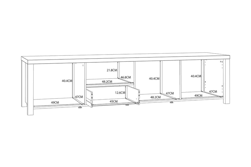 Tv-bänk Havdar 210 cm - Brun/Svart - Möbler - TV- & Mediamöbler - TV bänk & mediabänk