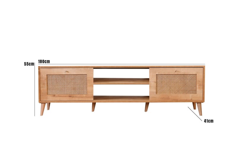 Tv-bänk Hazeran 180 cm - Ek - Möbler - TV- & Mediamöbler - TV bänk & mediabänk
