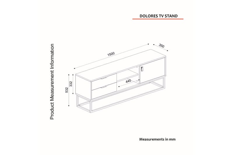 Tv-bänk Heinosa 150 cm - Natur/Antracit - TV bänk & mediabänk