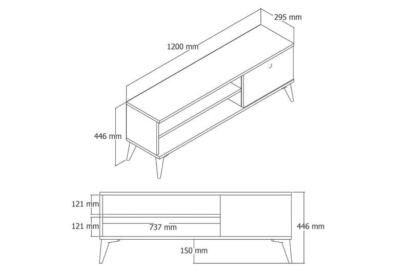 Tv-bänk Herston 120 cm - Natur - Möbler - TV- & Mediamöbler - TV bänk & mediabänk