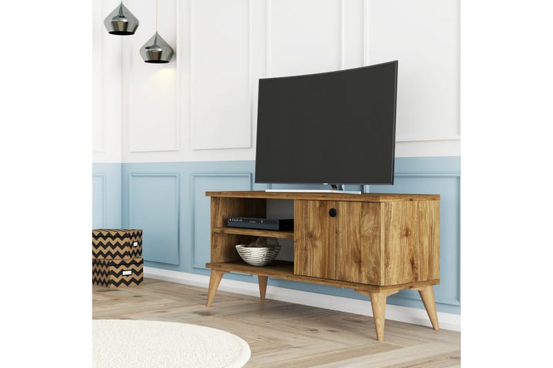 Tv-bänk Herston 90 cm - Valnöt - Möbler - TV- & Mediamöbler - TV bänk & mediabänk