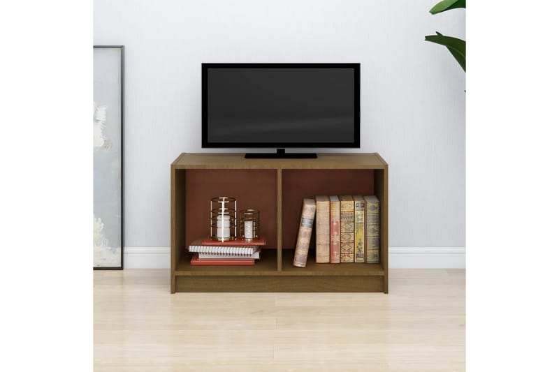 TV-bänk honungsbrun 70x33x42 cm massiv furu - Brun - TV bänk & mediabänk