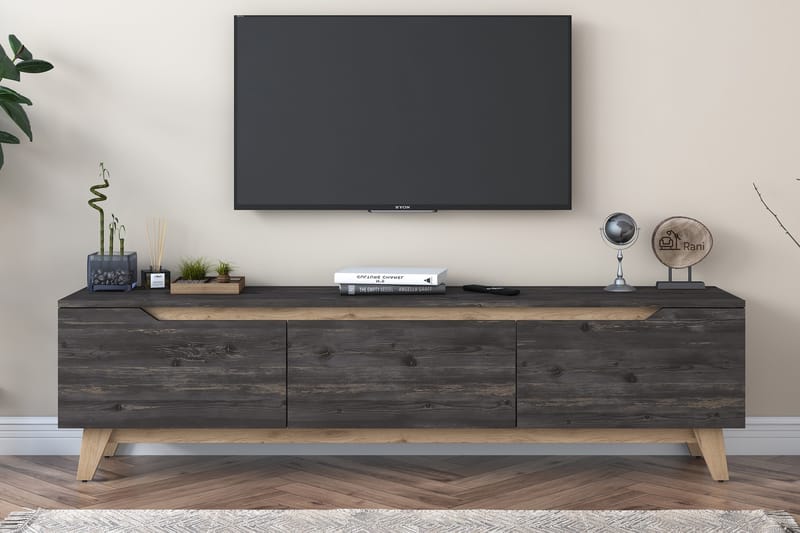 TV-Bänk Horveryd 180 cm - Svart|Brun - Möbler - TV- & Mediamöbler - TV bänk & mediabänk