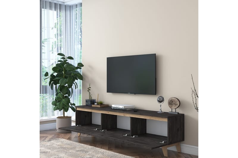 TV-Bänk Horveryd 180 cm - Svart|Brun - Möbler - TV- & Mediamöbler - TV bänk & mediabänk