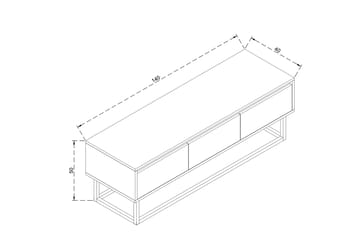 TV-bänk Hovdala 140 cm - Brun - Möbler - TV- & Mediamöbler - TV bänk & mediabänk