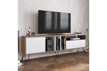 TV-Bänk Hunnicut 180 cm - Valnöt|Svart|Vit - Möbler - TV- & Mediamöbler - TV bänk & mediabänk