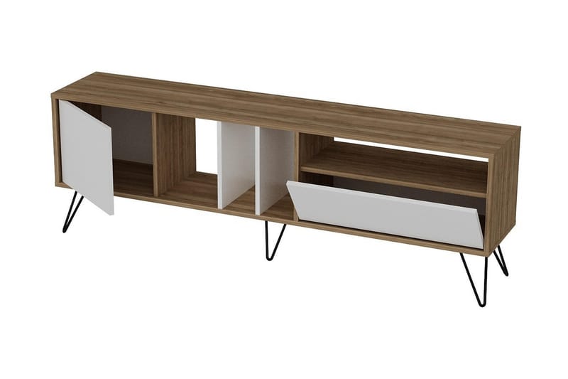 TV-Bänk Hunnicut 180 cm - Valnöt|Svart|Vit - Möbler - TV- & Mediamöbler - TV bänk & mediabänk