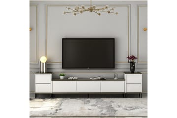 Tv-bänk Imaj 260 cm - Guld/Svart/Vit - Möbler - TV- & Mediamöbler - TV bänk & mediabänk