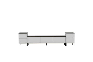 Tv-bänk Imaj 260 cm - Guld/Svart/Vit - Möbler - TV- & Mediamöbler - TV bänk & mediabänk