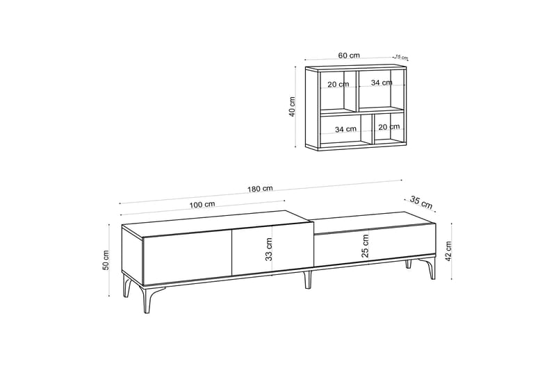 Tv-bänk Jalupa 180 cm - Natur/Vit - Möbler - TV- & Mediamöbler - TV bänk & mediabänk