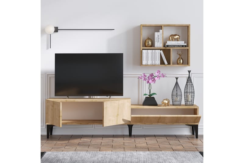 Tv-bänk Jalupa 180 cm - Natur/Vit - Möbler - TV- & Mediamöbler - TV bänk & mediabänk
