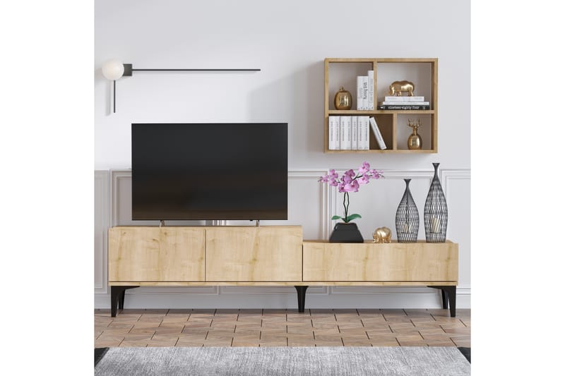 Tv-bänk Jalupa 180 cm - Natur/Vit - Möbler - TV- & Mediamöbler - TV bänk & mediabänk