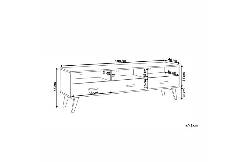 TV-bänk Jarreras 180 cm - Vit - TV bänk & mediabänk