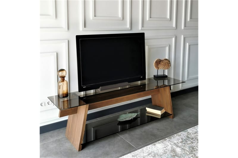 TV-B�änk Jordanchristoph 158 cm - Valnöt|Svart - Möbler - TV- & Mediamöbler - TV bänk & mediabänk