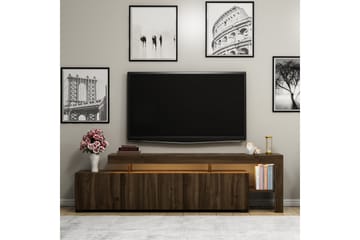Tv-bänk Jurukovo 192x37 cm Brun - Hanah Home - Möbler - TV- & Mediamöbler - TV bänk & mediabänk