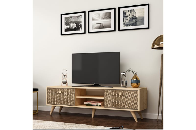 Tv-bänk Katryna 150 cm - Ljus Natur - TV bänk & mediabänk