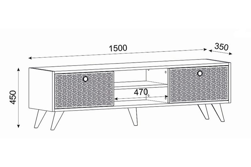 Tv-bänk Katryna 150 cm - Ljus Natur - TV bänk & mediabänk