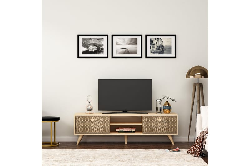 Tv-bänk Katryna 150 cm - Ljus Natur - Möbler - TV- & Mediamöbler - TV bänk & mediabänk