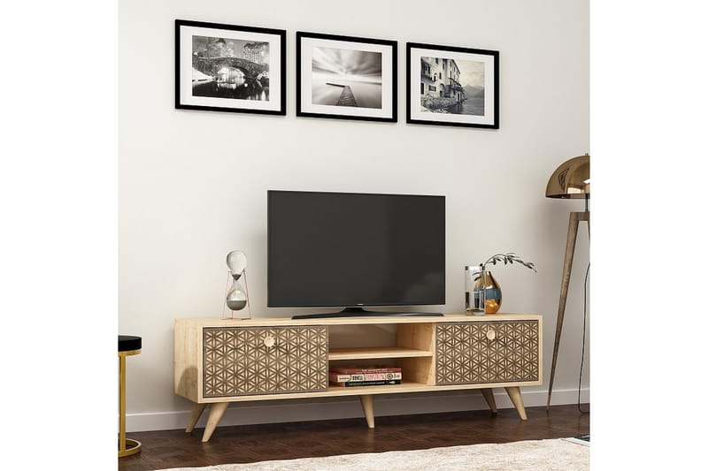 Tv-bänk Katryna 150 cm - Ljus Natur - TV bänk & mediabänk