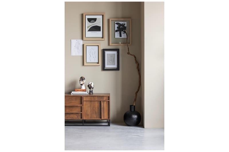 Tv-bänk Khabra 140 cm - Mangoträ/Beige - Möbler - TV- & Mediamöbler - TV bänk & mediabänk