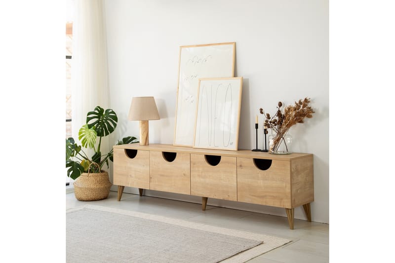 Tv-bänk Khalidur 180 cm - Ek - Möbler - TV- & Mediamöbler - TV bänk & mediabänk