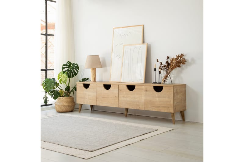 Tv-bänk Khalidur 180 cm - Ek - Möbler - TV- & Mediamöbler - TV bänk & mediabänk