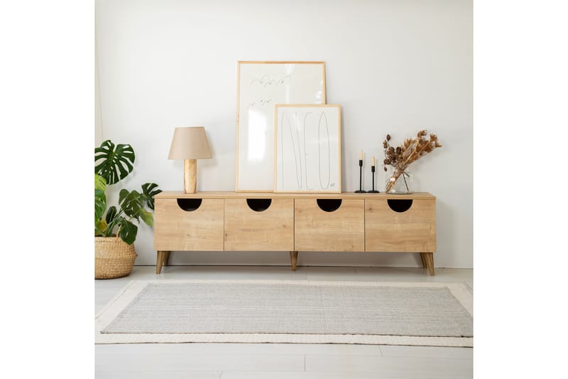 Tv-bänk Khalidur 180 cm - Ek - Möbler - TV- & Mediamöbler - TV bänk & mediabänk