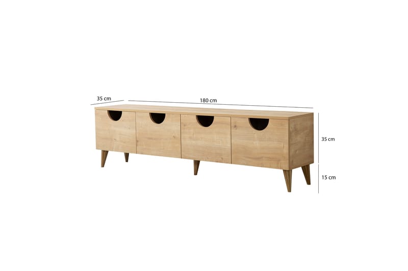 Tv-bänk Khalidur 180 cm - Ek - Möbler - TV- & Mediamöbler - TV bänk & mediabänk