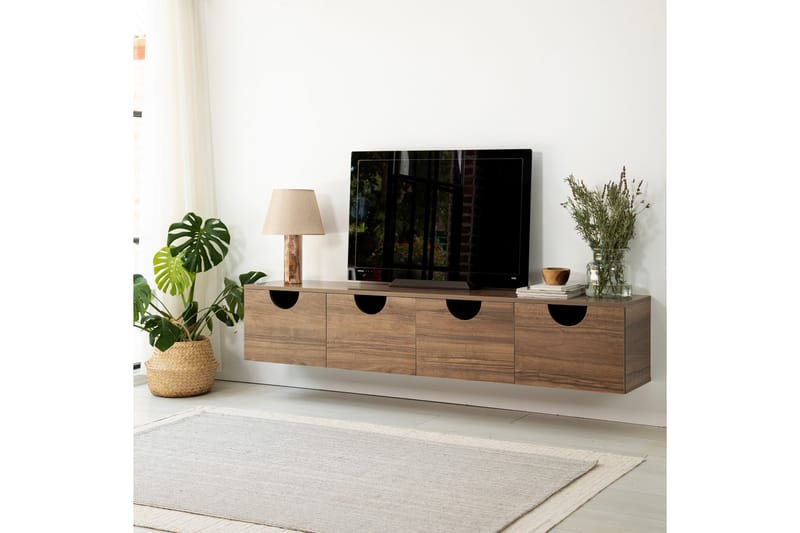 Tv-bänk Khalidur 180 cm - Valnöt - TV bänk & mediabänk