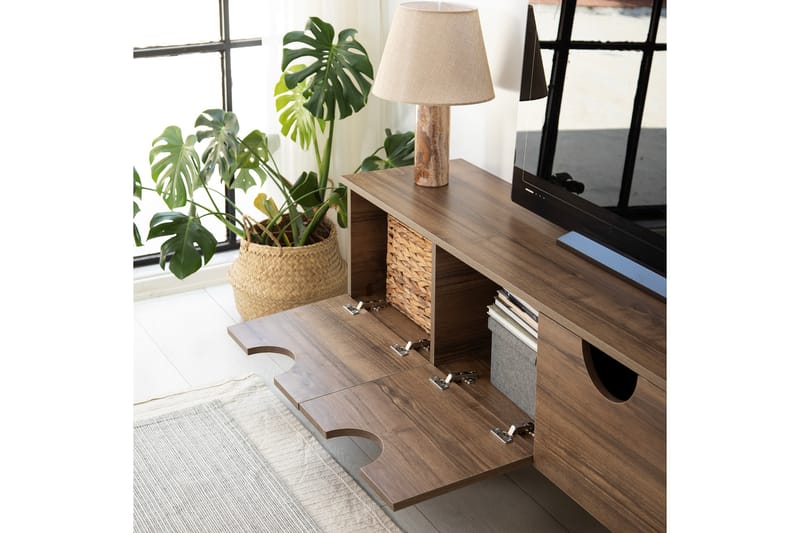 Tv-bänk Khalidur 180 cm - Valnöt - Möbler - TV- & Mediamöbler - TV bänk & mediabänk
