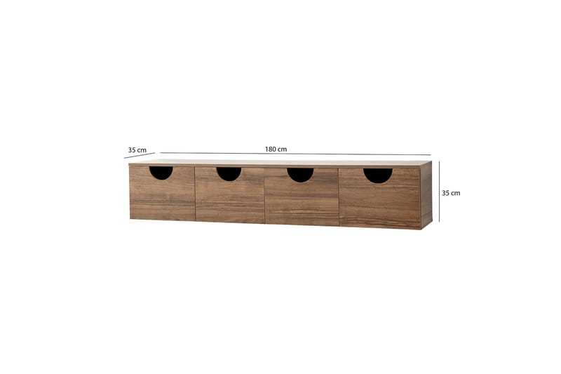 Tv-bänk Khalidur 180 cm - Valnöt - Möbler - TV- & Mediamöbler - TV bänk & mediabänk