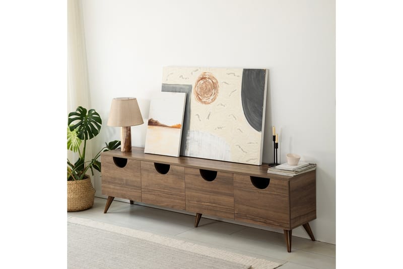 Tv-bänk Khalidur 180 cm - Valnöt - Möbler - TV- & Mediamöbler - TV bänk & mediabänk