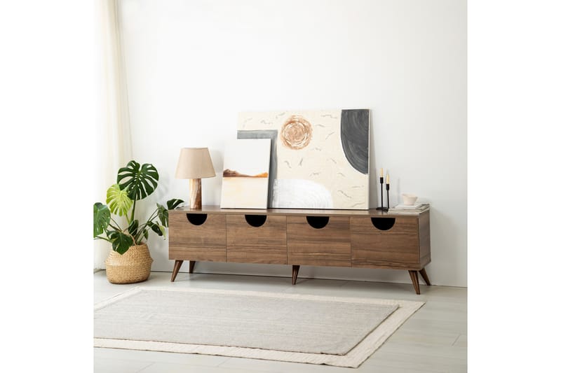 Tv-bänk Khalidur 180 cm - Valnöt - Möbler - TV- & Mediamöbler - TV bänk & mediabänk