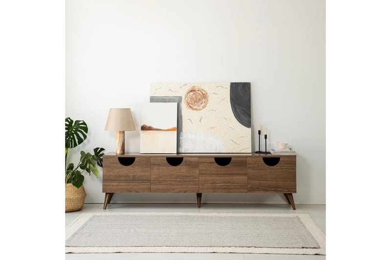 Tv-bänk Khalidur 180 cm - Valnöt - Möbler - TV- & Mediamöbler - TV bänk & mediabänk