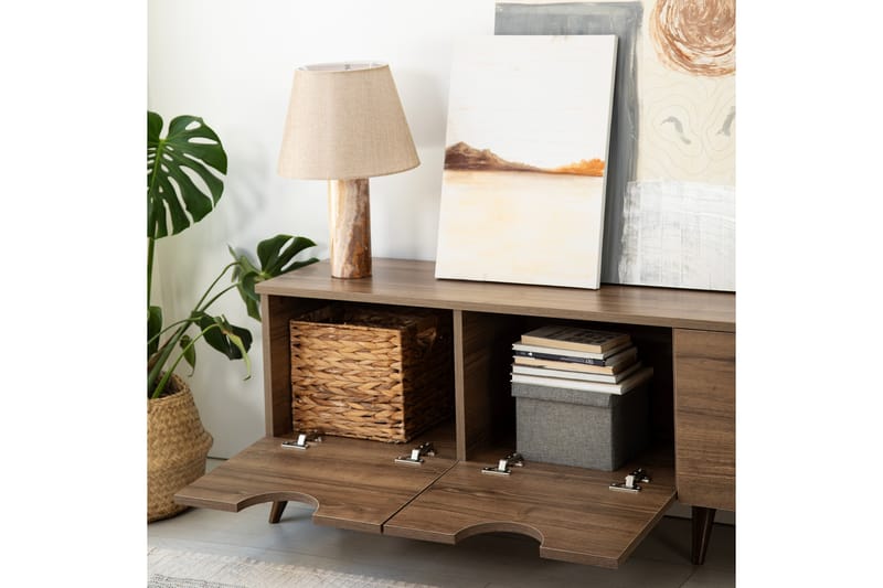 Tv-bänk Khalidur 180 cm - Valnöt - Möbler - TV- & Mediamöbler - TV bänk & mediabänk