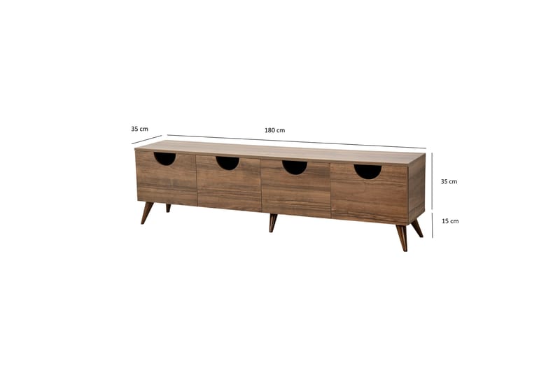 Tv-bänk Khalidur 180 cm - Valnöt - Möbler - TV- & Mediamöbler - TV bänk & mediabänk
