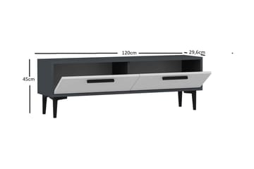 Tv-bänk Kockenhen 120 cm - Antracit/Vit - Möbler - TV- & Mediamöbler - TV bänk & mediabänk