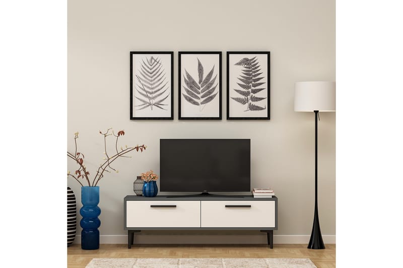 Tv-bänk Kockenhen 120 cm - Antracit/Vit - Möbler - TV- & Mediamöbler - TV bänk & mediabänk