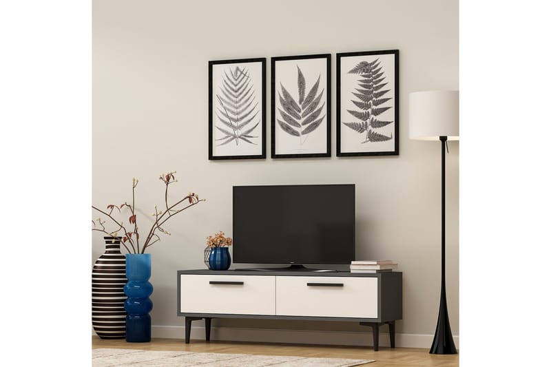 Tv-bänk Kockenhen 120 cm - Antracit/Vit - Möbler - TV- & Mediamöbler - TV bänk & mediabänk