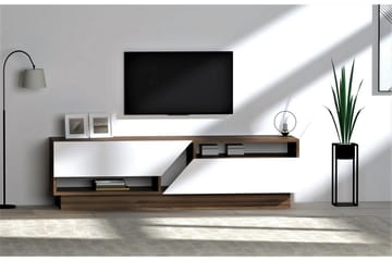 Tv-bänk Kozani 160 cm - Mörkbrun/Vit - Möbler - TV- & Mediamöbler - TV bänk & mediabänk
