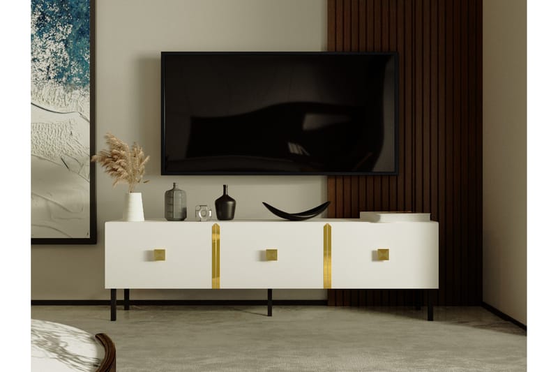 Tv-bänk Lagho 150 cm - Guld - TV bänk & mediabänk